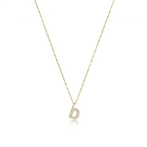 Diamond Jewellery 18CT Gold Diamond Initial Necklace NDQ154/D
