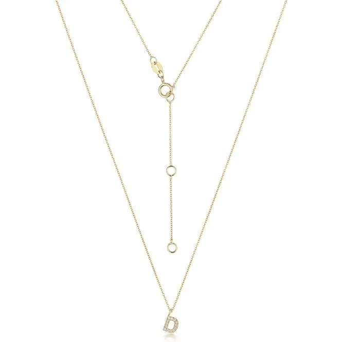 Diamond Jewellery 18CT Gold Diamond Initial Necklace NDQ154/D