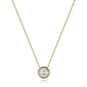 Diamond Jewellery 9ct Gold Diamond Illusion Rubover Necklace ND137