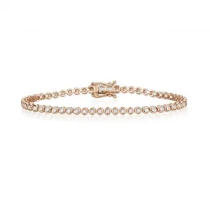 Diamond Jewellery 9ct Gold Diamond Rubover Tennis Bracelet BD038R