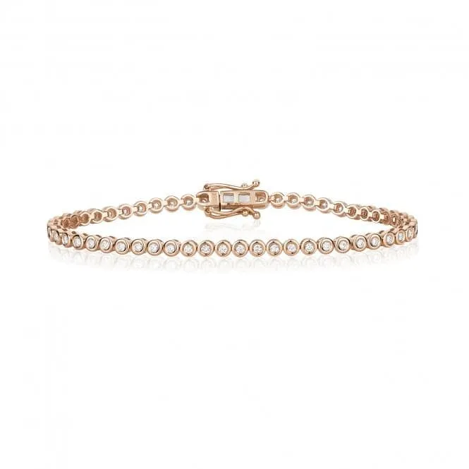 Diamond Jewellery 9ct Gold Diamond Rubover Tennis Bracelet BD038R