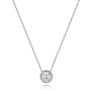 Diamond Jewellery 9ct White Gold Diamond Illusion Rubover Necklace ND137W