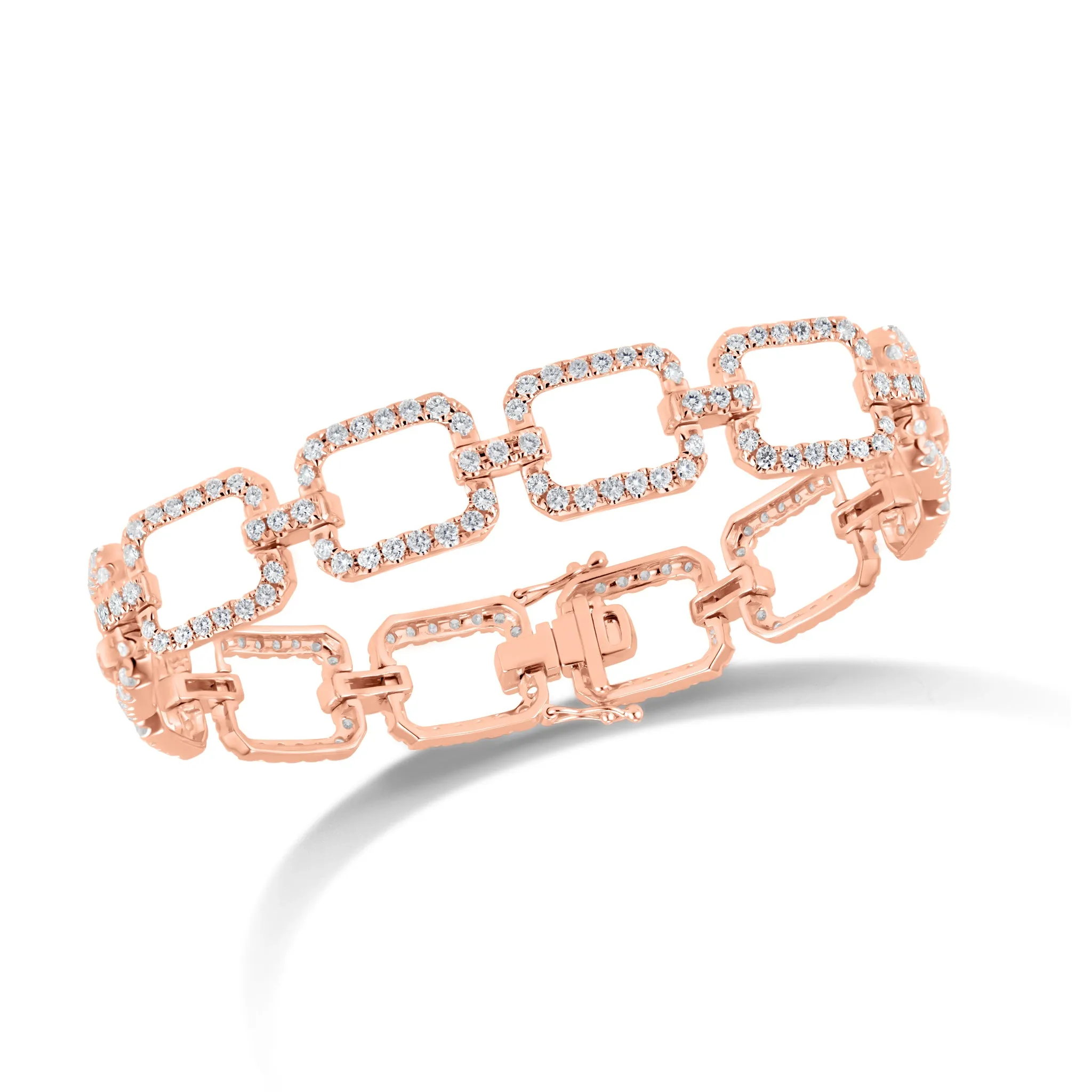 Diamond Rectangle Link Bracelet
