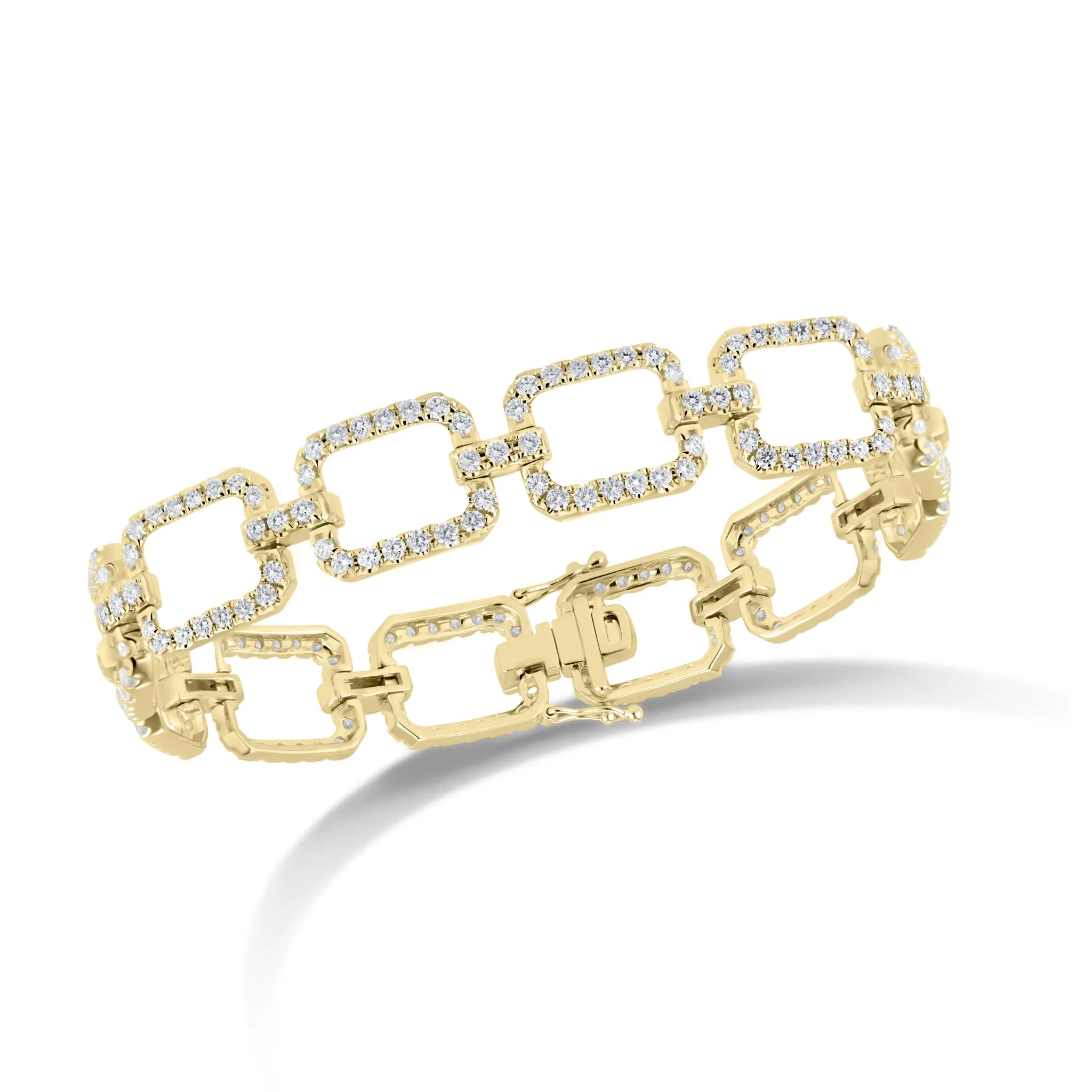 Diamond Rectangle Link Bracelet