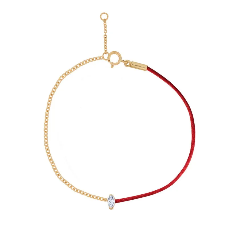 Diamond Solitaire String Bracelet