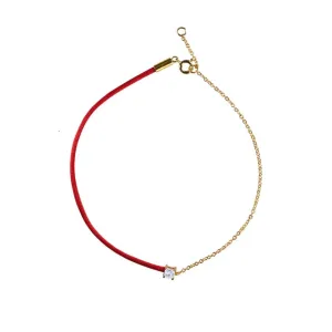Diamond Solitaire String Bracelet