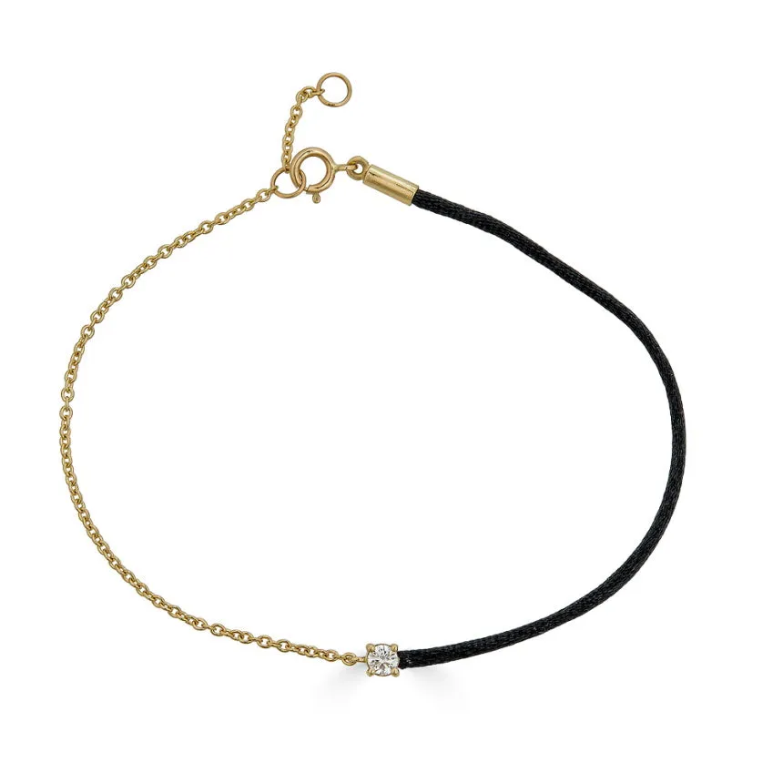 Diamond Solitaire String Bracelet