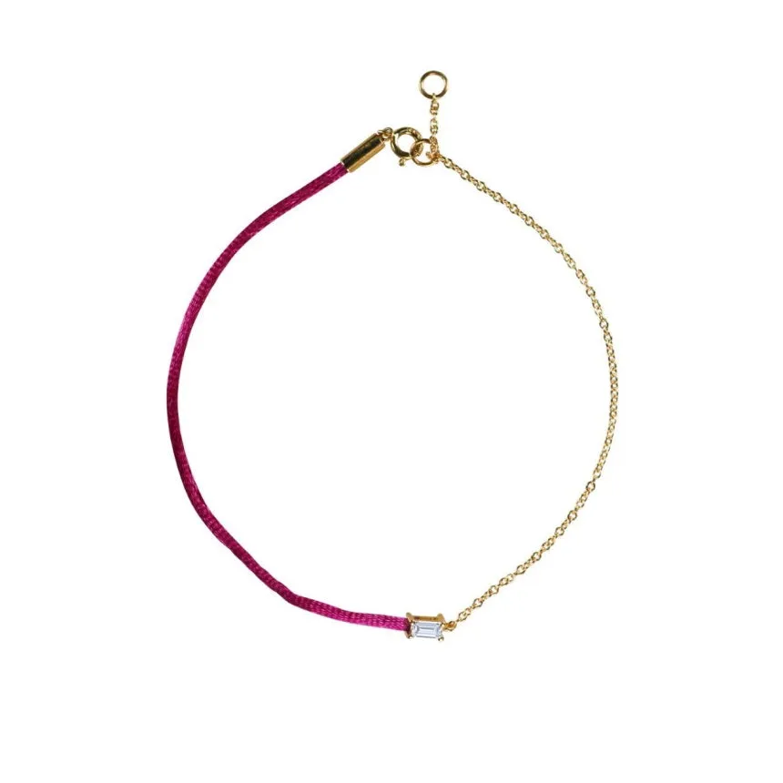 Diamond Solitaire String Bracelet