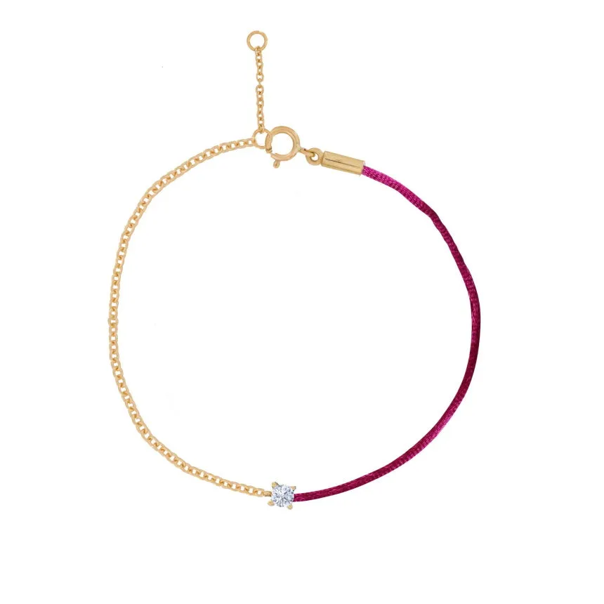 Diamond Solitaire String Bracelet