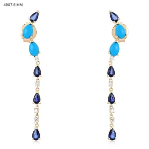 Divine Radiant Diamond Drops Earrings