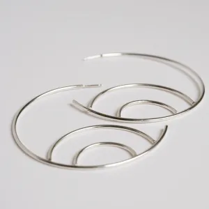 Double Eye Hoop Earrings in Sterling Silver