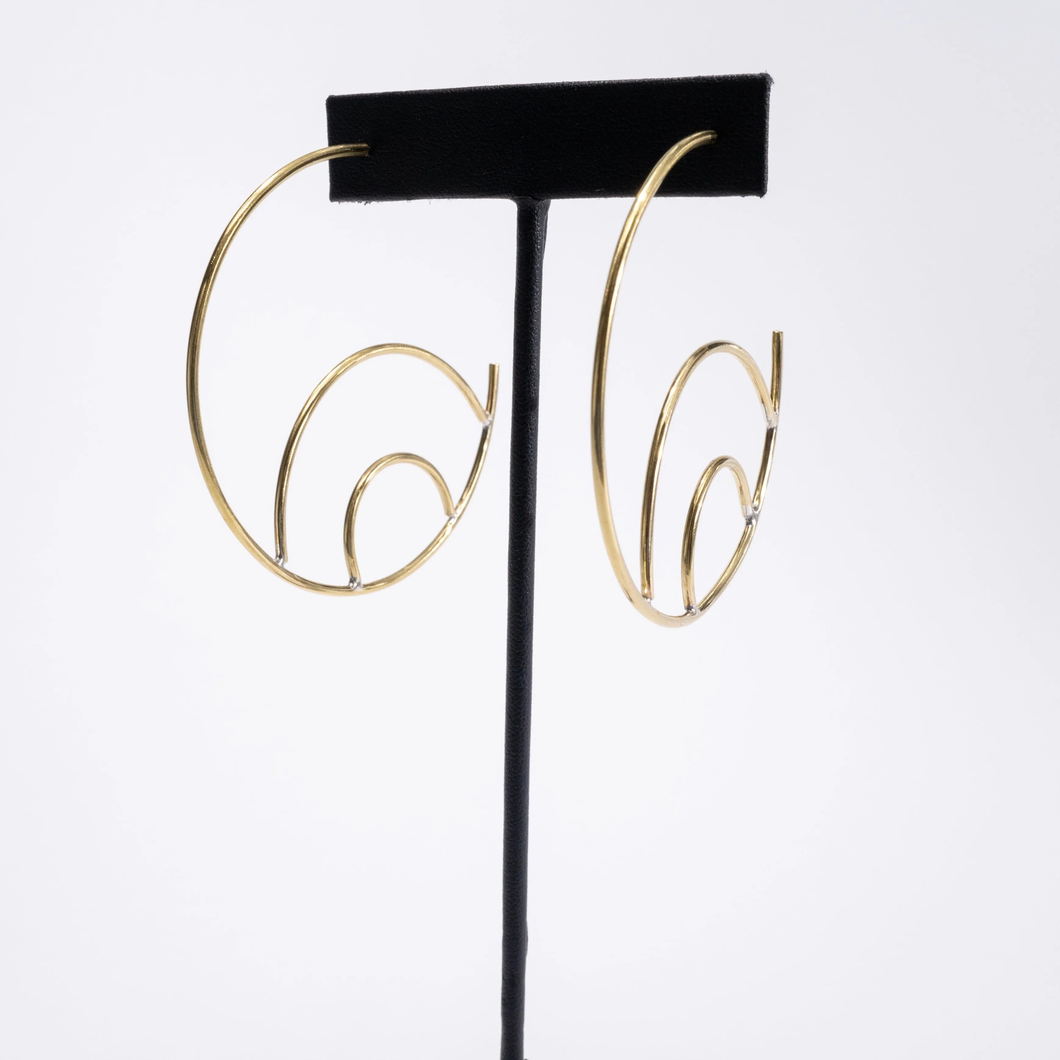 Double Eye Hoop Earrings in Sterling Silver