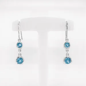 Double Gemstone Drop Earrings