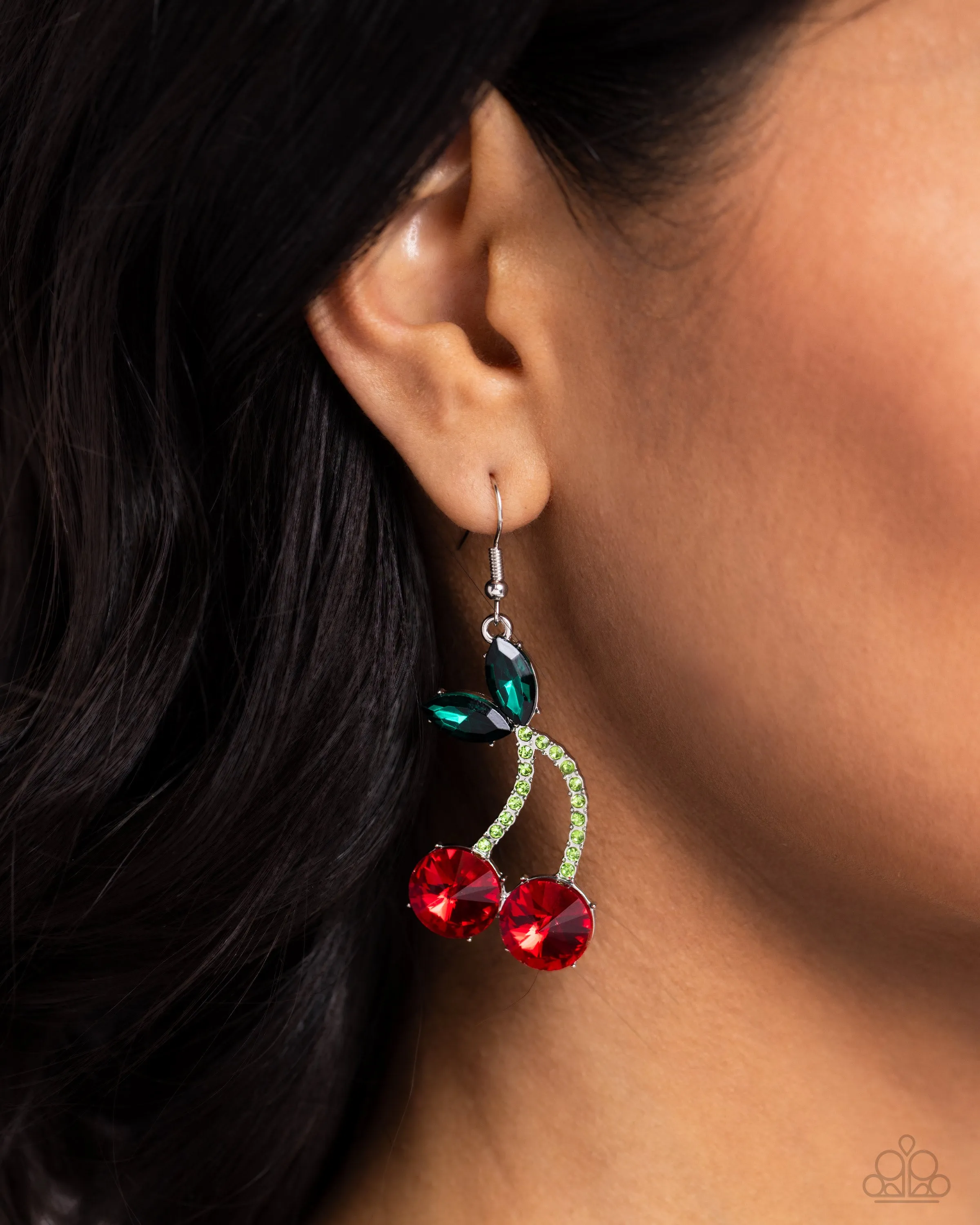 Earrings Cherry Cameo - Red E560