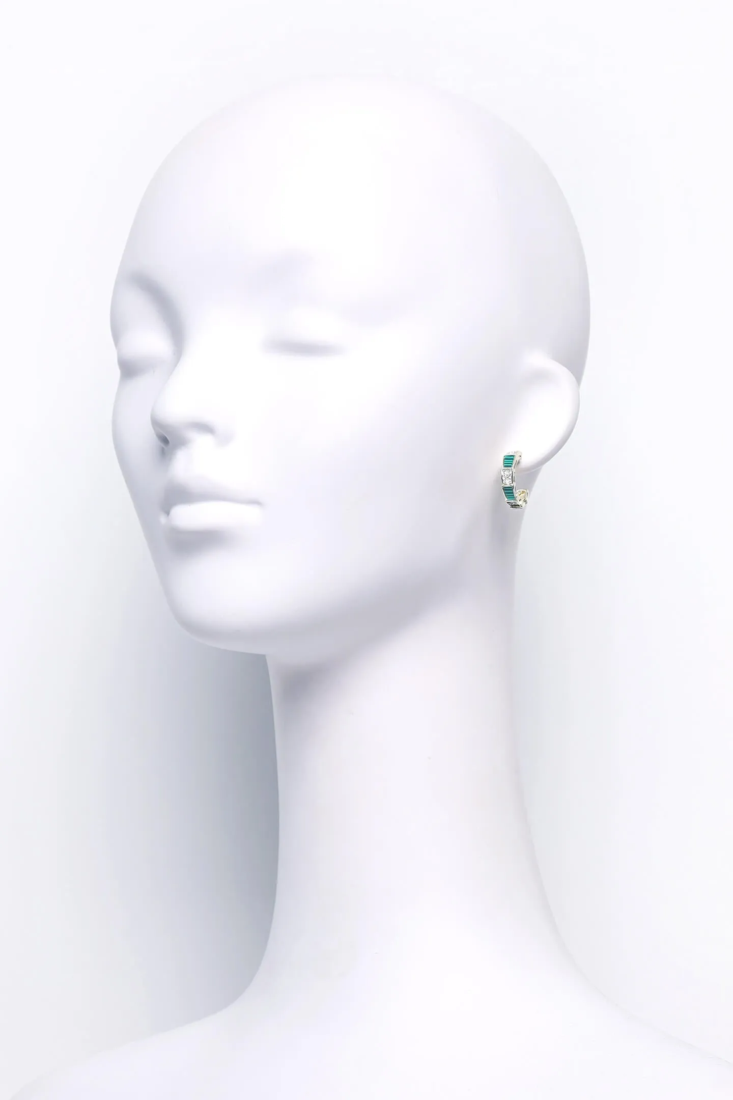 Emerald Embellished Hoop Earring