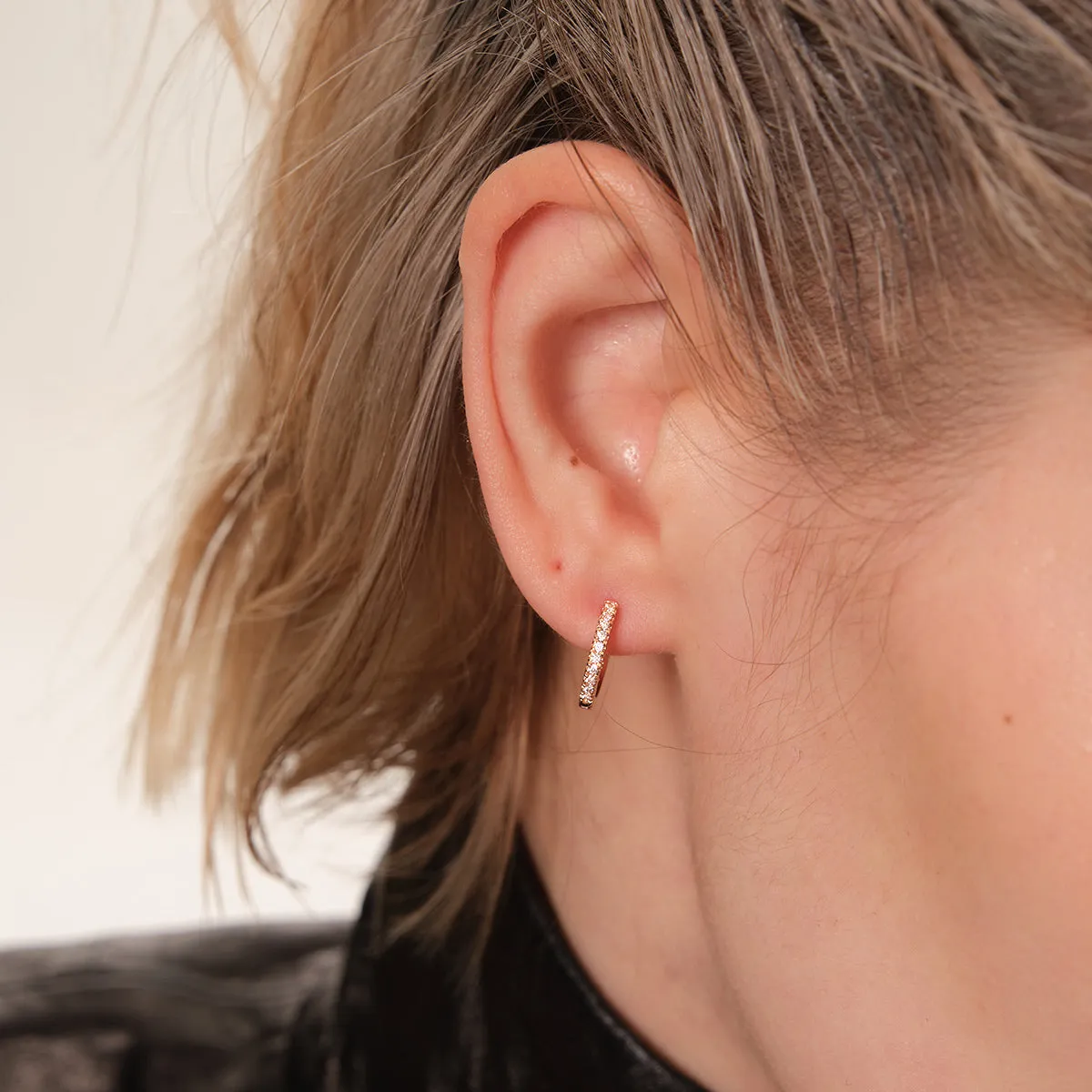 Endure Emerald Pavé Hoop Earrings in 14kt Gold Over Sterling Silver