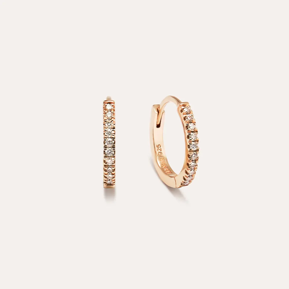 Endure Emerald Pavé Hoop Earrings in 14kt Gold Over Sterling Silver