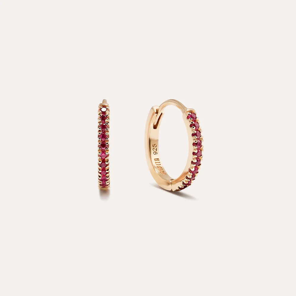 Endure Emerald Pavé Hoop Earrings in 14kt Gold Over Sterling Silver