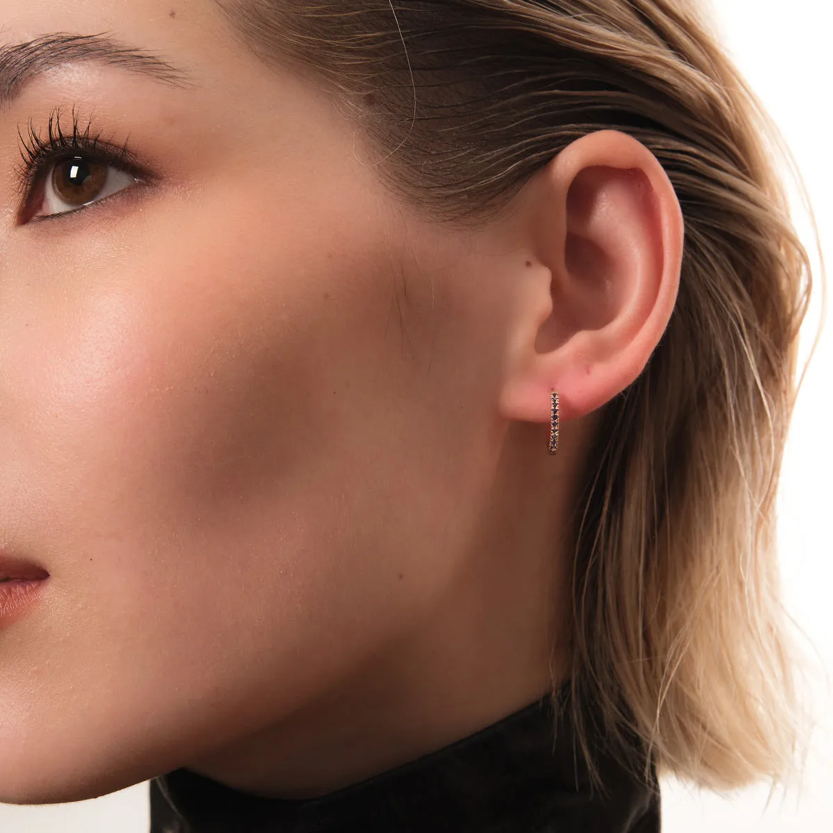 Endure Emerald Pavé Hoop Earrings in 14kt Gold Over Sterling Silver