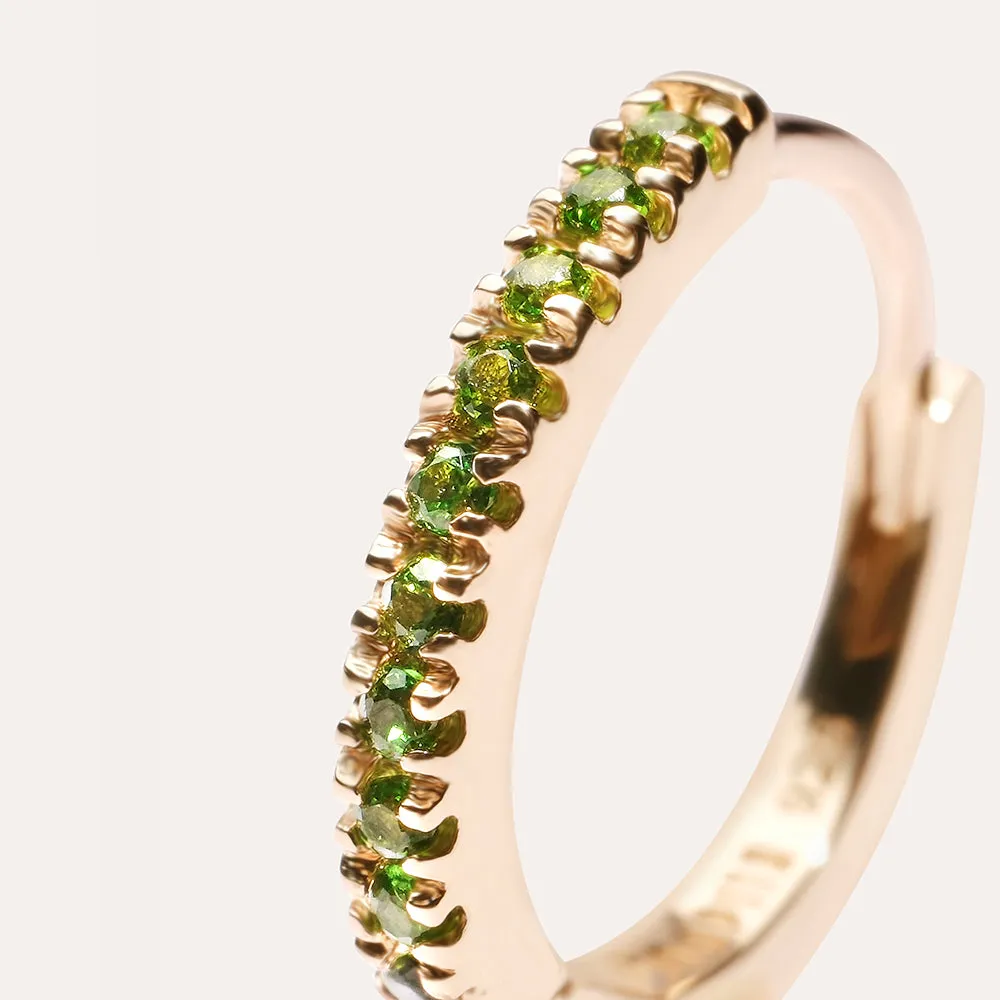 Endure Emerald Pavé Hoop Earrings in 14kt Gold Over Sterling Silver