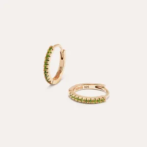 Endure Emerald Pavé Hoop Earrings in 14kt Gold Over Sterling Silver
