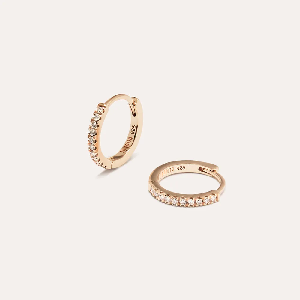 Endure Emerald Pavé Hoop Earrings in 14kt Gold Over Sterling Silver