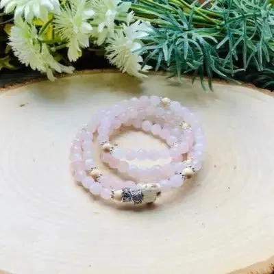 Energy Stone Wrap Bracelet/ Necklace (Rose Quartz)