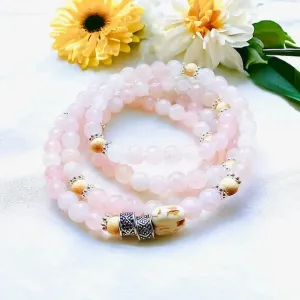 Energy Stone Wrap Bracelet/ Necklace (Rose Quartz)