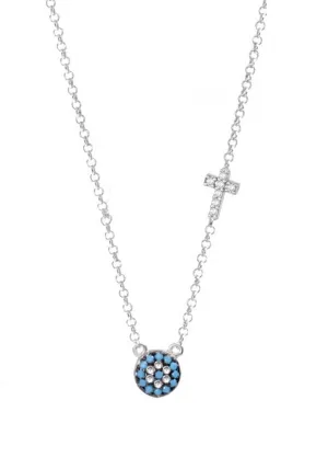 EVIE EVIL EYE AND CROSS NECKLACE