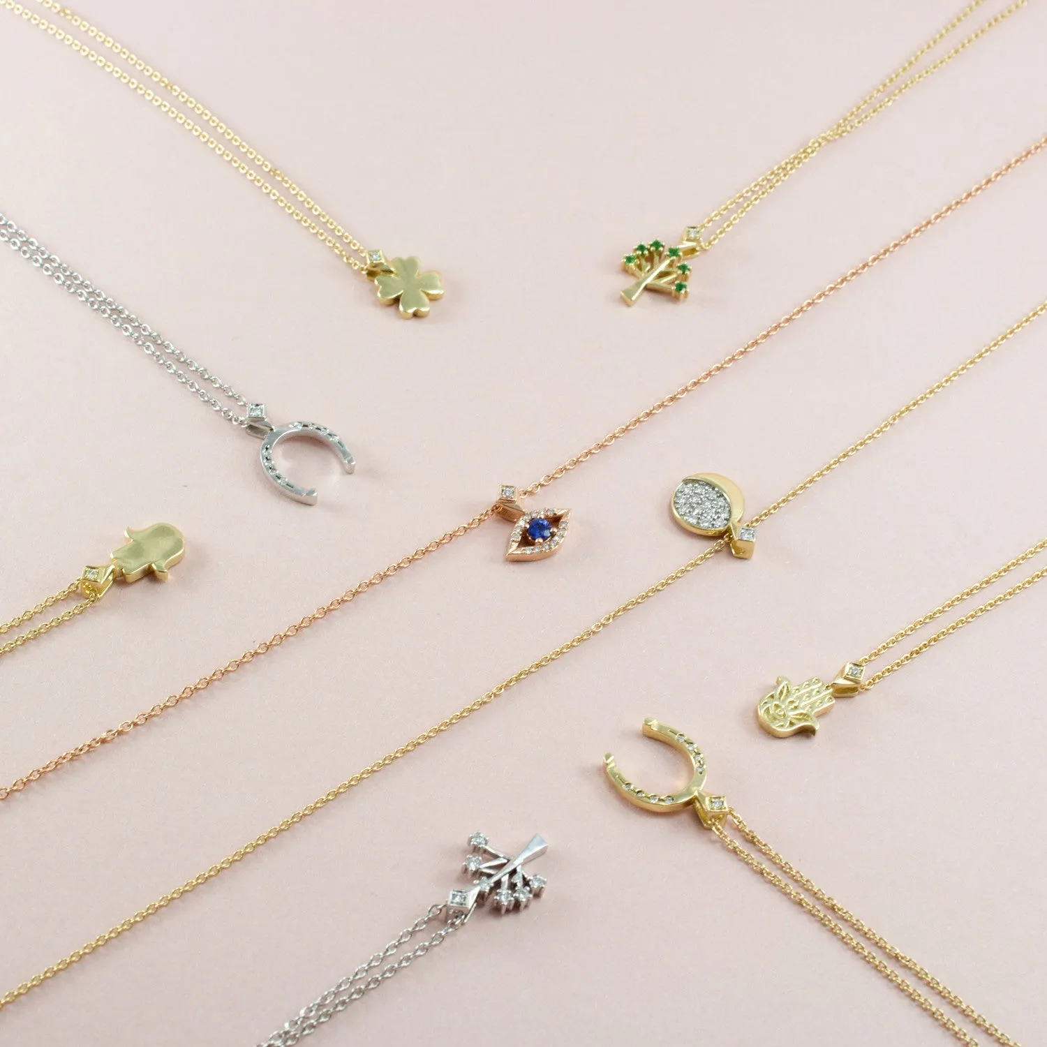 Evil Eye Gold Necklace Sapphire