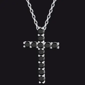 FaithHeart Zirconia Cross Necklace Sterling Silver Crucifix Pendant Necklace
