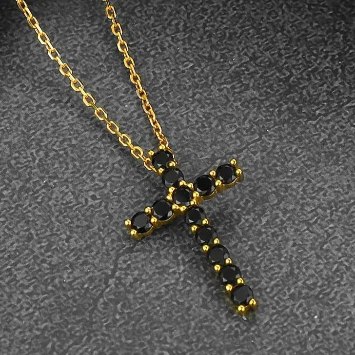 FaithHeart Zirconia Cross Necklace Sterling Silver Crucifix Pendant Necklace