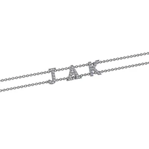 Family Initial Bracelet White Gold with Diamonds
