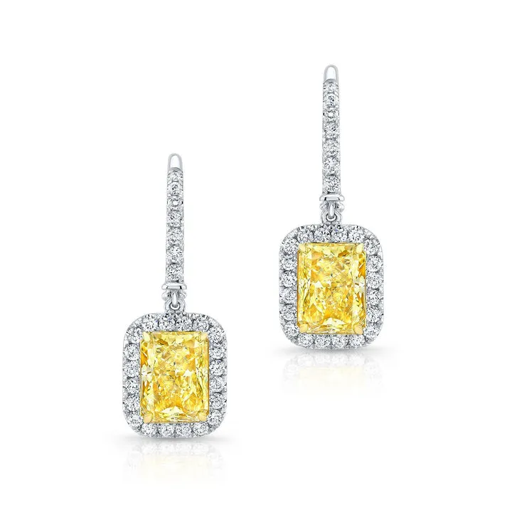 Fancy Yellow Diamond Earrings