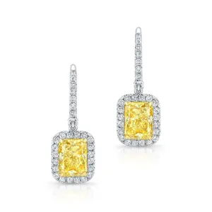 Fancy Yellow Diamond Earrings