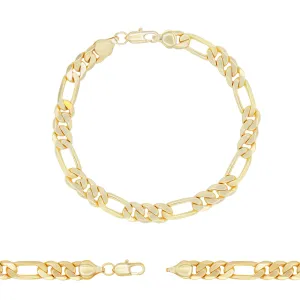 Figaro Chain 14K Gold Filled Bracelet 8.5" Lobster Claw Clasp Jewelry Men 8.4 mm