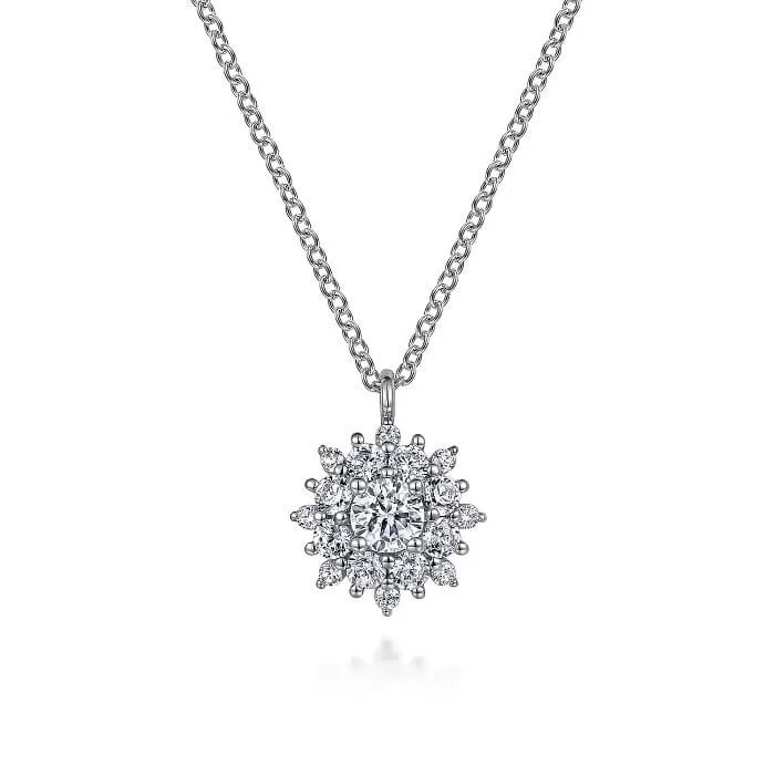 Gabriel 14K White Gold Diamond Class Pendant Necklace NK6997W45JJ