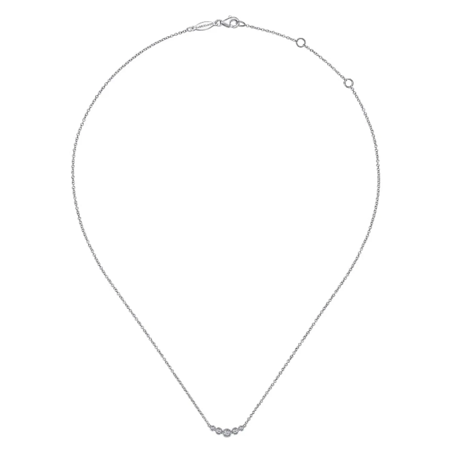 Gabriel & Co. Petite Five Stone Diamond Bar Necklace