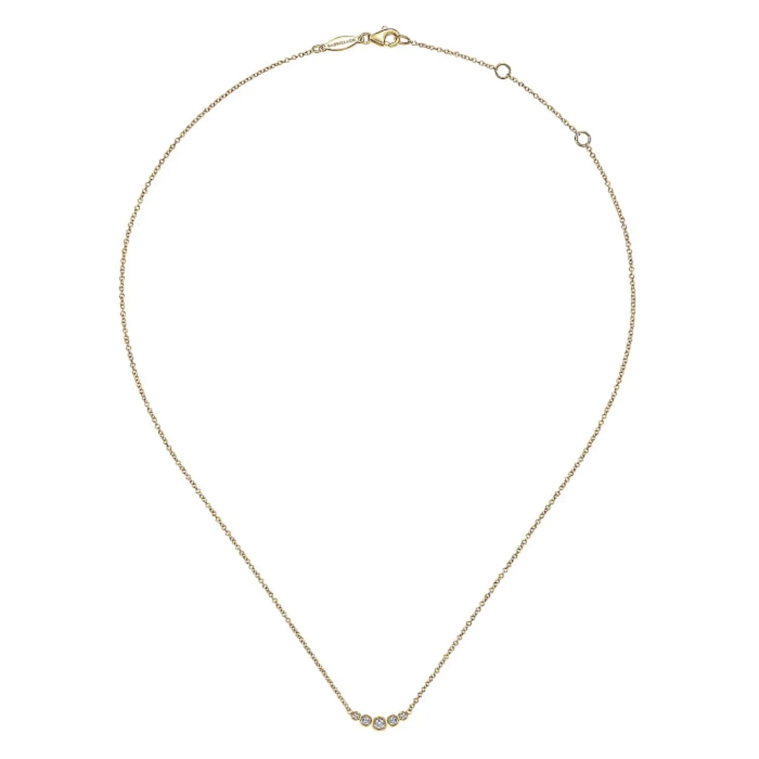 Gabriel & Co. Petite Five Stone Diamond Bar Necklace