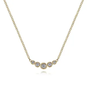 Gabriel & Co. Petite Five Stone Diamond Bar Necklace