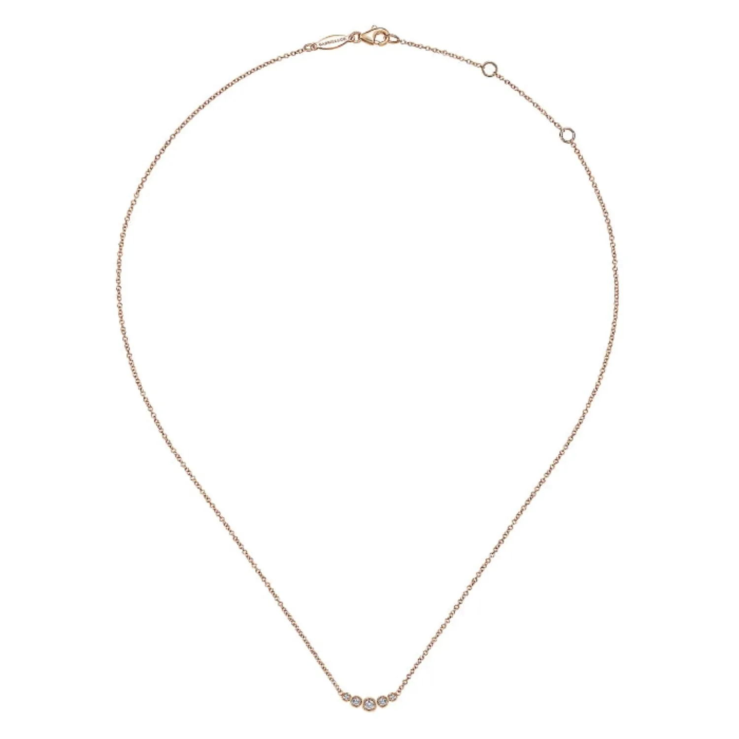 Gabriel & Co. Petite Five Stone Diamond Bar Necklace
