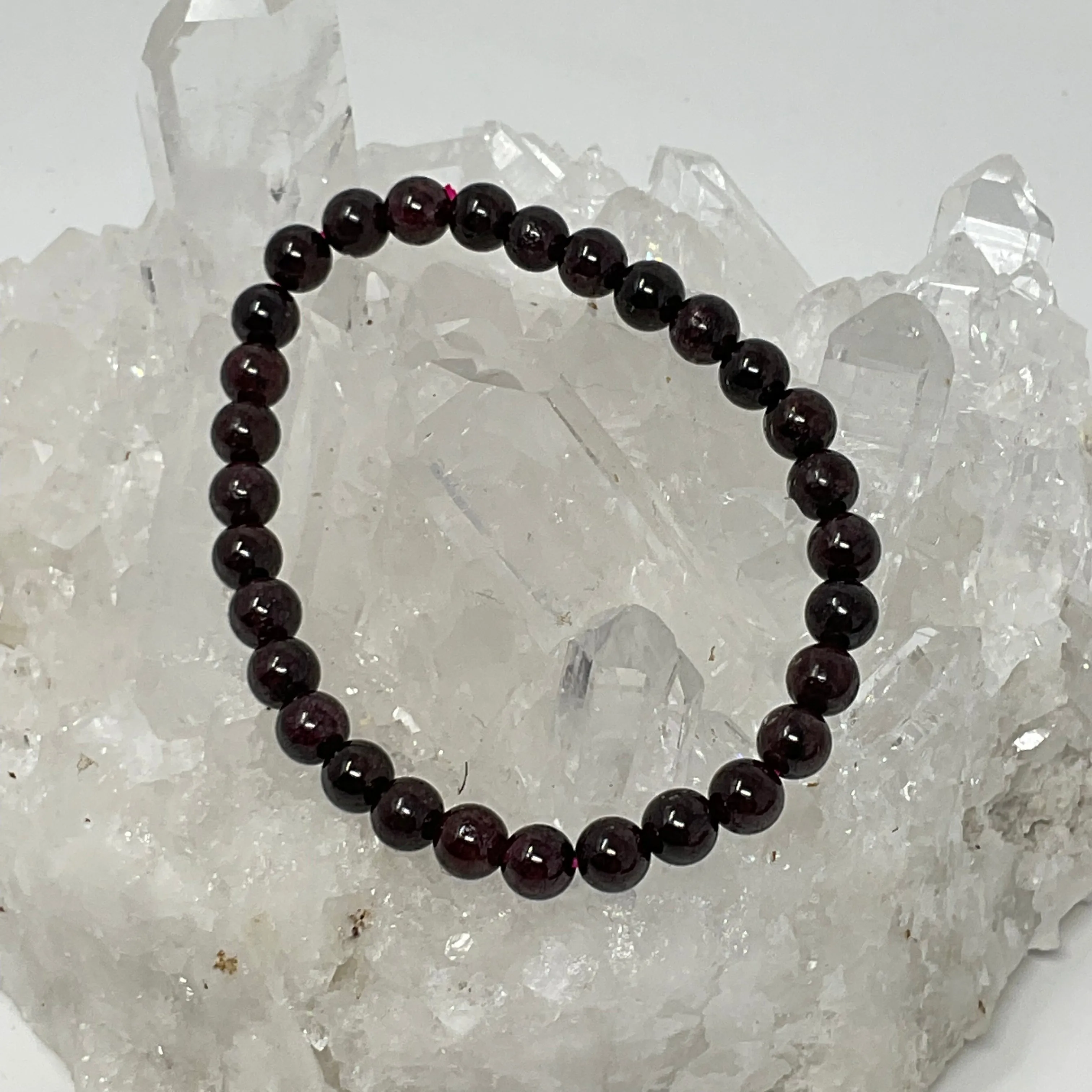 Garnet 5-6mm Round Bracelet 3-Piece Bracelet Set