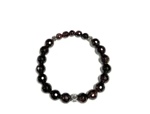 Garnet & Sterling Silver Bracelet With Flowers!