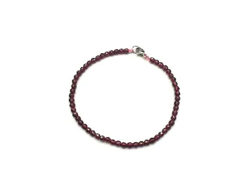 Garnet Faceted Rounds Bracelet 3Mm