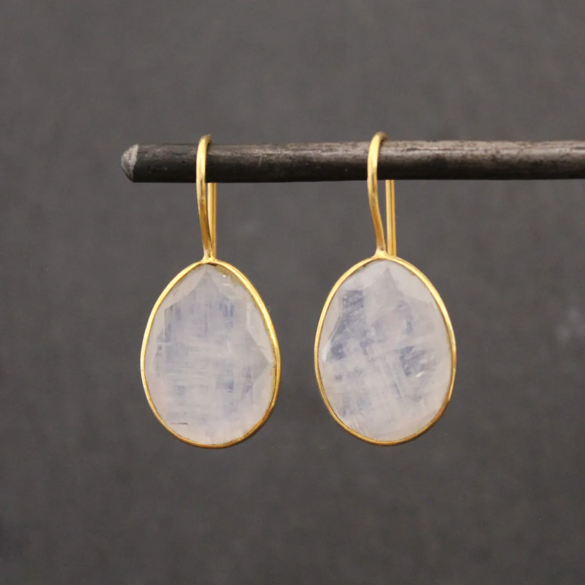 Gold and Gemstone Drop Earrings