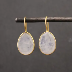 Gold and Gemstone Drop Earrings