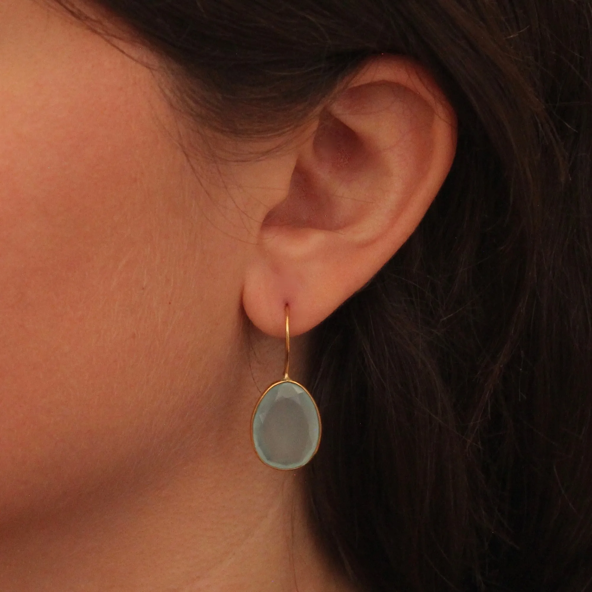 Gold and Gemstone Drop Earrings