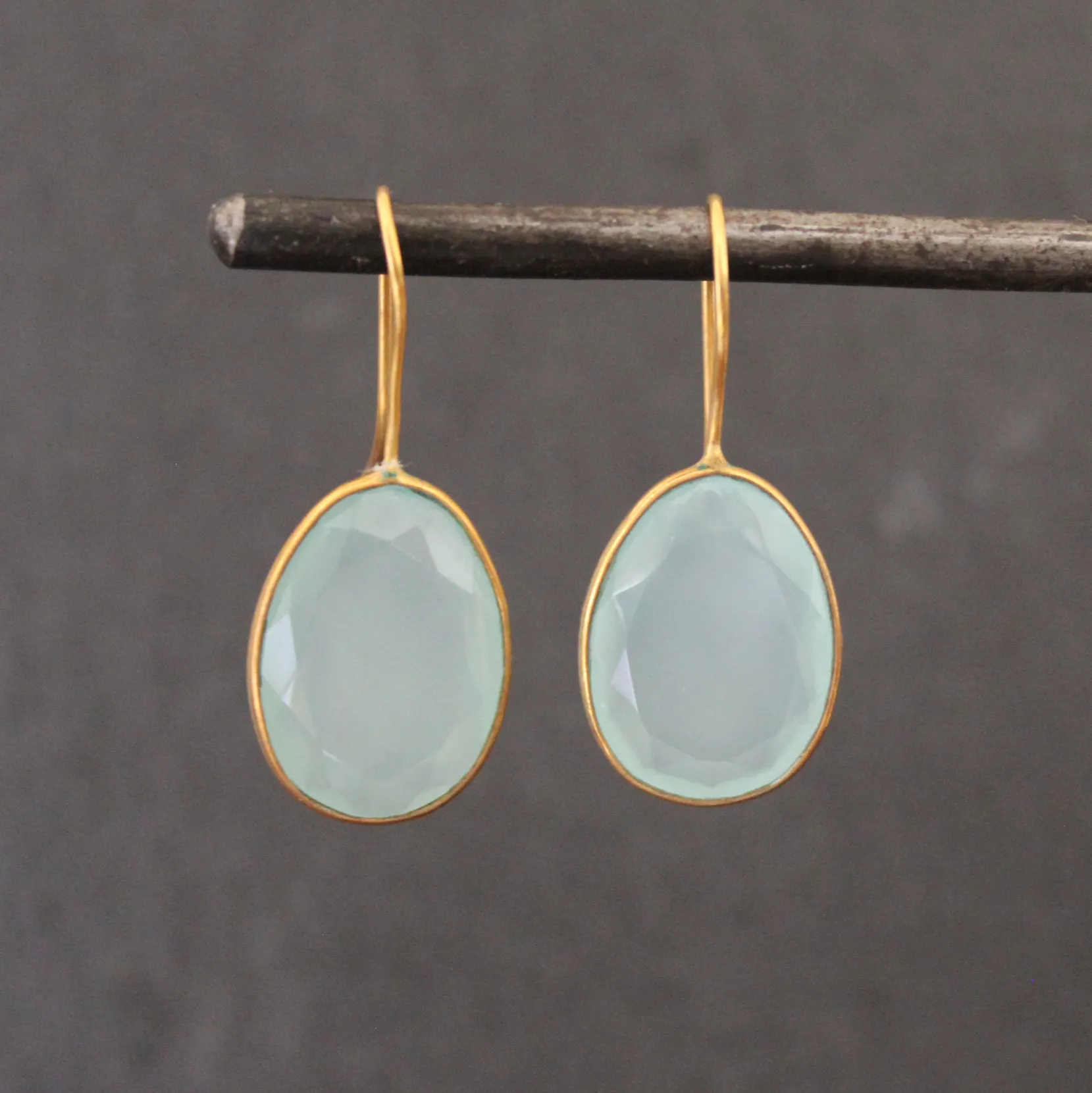 Gold and Gemstone Drop Earrings