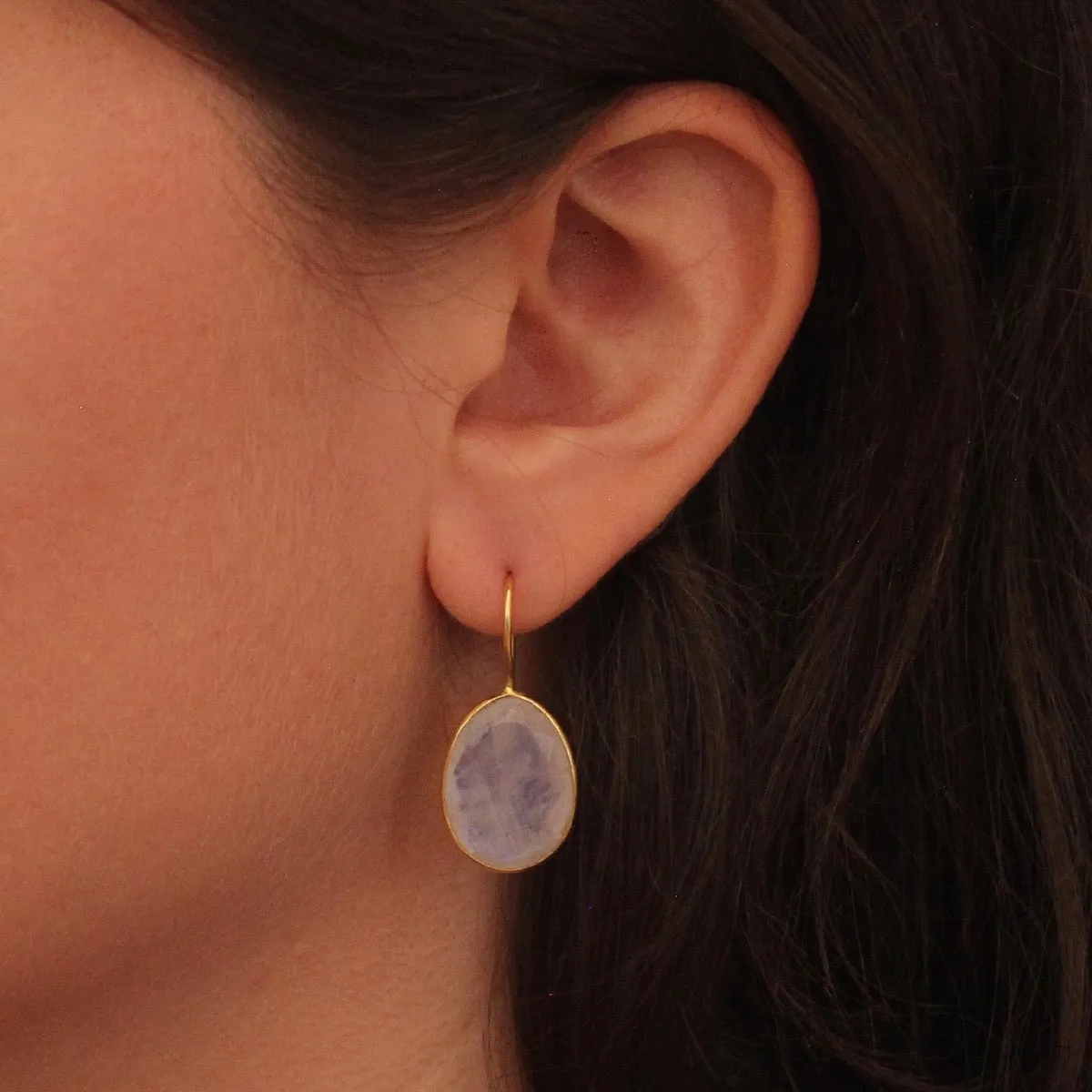 Gold and Gemstone Drop Earrings