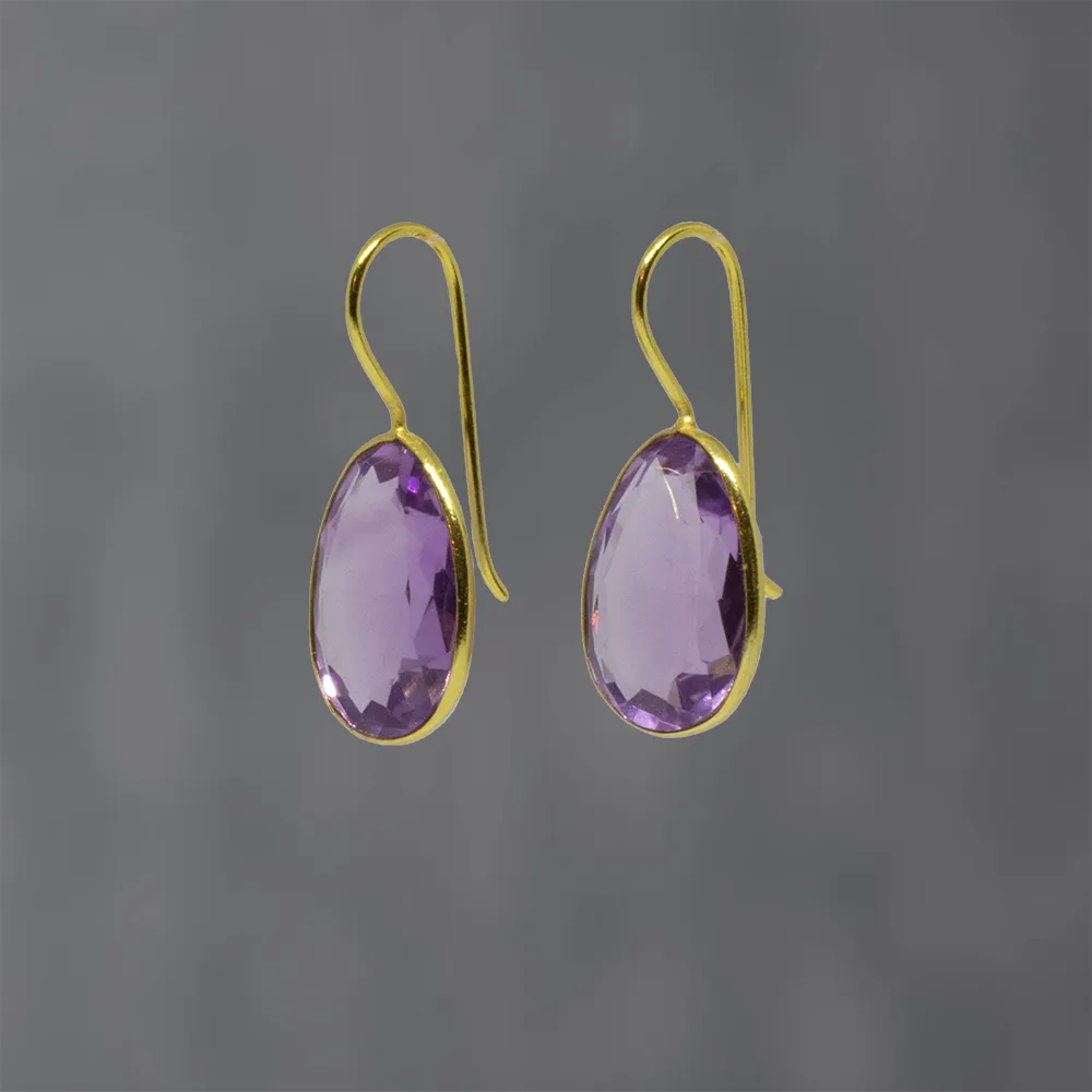 Gold and Gemstone Drop Earrings